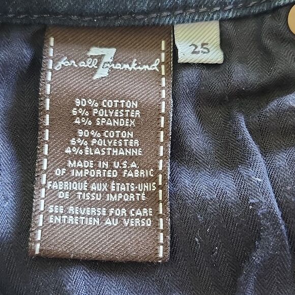 7 For All Mankind "A Pocket" Flare Leg Dark Blue Wash 90% Cotton Jeans, 25 - Picture 9 of 11